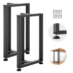 VEVOR T-kujulised terasest lauajalad 740x450 mm, 1000 kg kandev&otilde;ime, reguleeritavad tallad, 2 tk, mustad, kirjutus- ja s&ouml;&ouml;gilauale