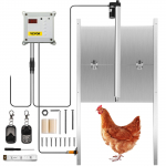VEVOR Automaatne kanakuudi uks taimeri, valgus- ja infrapunase sensoriga, 12V 66W, kaugjuhtimine, alumiinium, 30x30cm