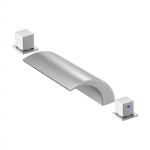 VEVOR 3-auguline rooma stiilis vannisegisti, roostevaba teras, servale paigaldatav, kaks k&auml;epidet, 16.5 L/min, h&otilde;bedane