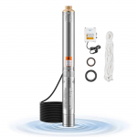 VEVOR 550W s&uuml;vavee sukelpump, 230V, 65 L/min, 85 m t&otilde;stek&otilde;rgus, 20 m juhe, roostevaba teras, IP68, kodu ja niisutuse jaoks