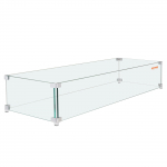 VEVOR karastatud klaasist tuulekaitse v&auml;likaminatele 96.5x26.7x15 cm &ndash; leekide kaitse, kuumuskindel, l&auml;bipaistev disain