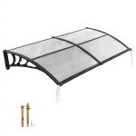 VEVOR 97 x 198 cm l&auml;bipaistev pol&uuml;karbonaat ukse varikatus ABS kronsteinidega, UV-, vihma- ja lumekaitse uksele ja aknale