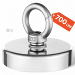 VEVOR 318 kg t&otilde;mbej&otilde;uga neod&uuml;&uuml;m-magnet, 75x18 mm, roostekindel, k&auml;epidemega j&otilde;e otsinguteks ja raskuste t&otilde;stmiseks