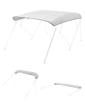 VEVOR 4-kaareline paadi Bimini varikatus asendus, 600D pol&uuml;ester, veekindel, 244x231-244cm, helehall, raamita