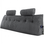 VEVOR King Size Kiilukujuline Peatsi Padjapadi 2 Peatoe ja Taskuga, Pestav Flanell, Ergonoomiline Tugi, Hall