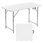 VEVOR 122cm Kokkupandav Laud, Reguleeritava K&otilde;rgusega, Kaasaskantav HDPE Laud K&auml;epidemega Sise-/V&auml;listingimustesse, Valge