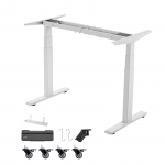 VEVOR kahe mootoriga elektriline seisulauaraam 100&ndash;180 cm, k&otilde;rgus 61&ndash;124 cm, 3 m&auml;lupositsiooni, 125 kg kandev&otilde;ime, valge