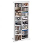VEVOR 8-korruseline meediakapp, reguleeritav DVD ja CD riiul 559 x 222 x 1295 mm, mahukas raamatute ja m&auml;ngude korraldaja, valge