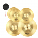 VEVOR 4-osaline trummitaldrikute komplekt 355&ndash;505 mm Hi-Hats, Crash, Ride &ndash; madal m&uuml;ratase, vastupidav sulam, kott kaasas