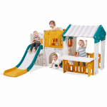 VEVOR HDPE v&auml;ikelaste sise-/v&auml;lis m&auml;ngumaja lium&auml;e, korvpallikorvi, teleskoobi, tunneli ja tegevuslauaga, alates 1. eluaastast