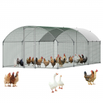 VEVOR Suur Metallist Kanakuut 3x5.9x2 m, V&auml;lik&auml;idav Linnuaed Katuse ja Lukuga Kanadele, Partidele, K&uuml;&uuml;likutele