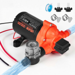 VEVOR 12V DC veepump, 15.1 L/min, 3-kambri iseenesiv diafragmapump automaatse r&otilde;hul&uuml;litiga, 2.8 Bar, haagissuvilatele/paatidele
