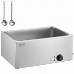 VEVOR 18L Elektriline Bain Marie Toidusoojendaja, 1200W Roostevabast Terasest Buffet Auru Laud Peole ja Toitlustuseks