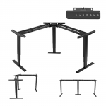 VEVOR kolmekordse mootoriga seisulaua raam, 3-jalaga elektriline nurgalaud, k&otilde;rgus 60&ndash;125 cm, 4 m&auml;lukohta, 276 kg kandev&otilde;ime, must