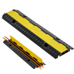 VEVOR vastupidav kummist kaablite kaitseramp, 2 kanalit, 9979 kg/telje kandev&otilde;ime, 32x31 mm, avatav kate, 1 tk