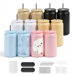 VEVOR 12 tk 473 ml roostevabast terasest sublimatsioonikruusid, mitmev&auml;rvilised, topeltseinaga, kaasete ja k&otilde;rtega, DIY jaoks