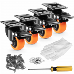 VEVOR 5.1 cm p&ouml;&ouml;rlevad rattad, komplektis 4 tk, kandev&otilde;ime 68 kg/ratas, topplukustus, m&uuml;ravabad PVC rattad m&ouml;&ouml;blile ja t&ouml;&ouml;pinkidele