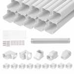VEVOR 76mm x 5400mm PVC torustiku kattekomplekt mini split konditsioneeridele &ndash; 10 kanalit, tarvikud, v&auml;rvitav, valge