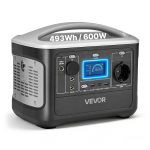 VEVOR 600W kaasaskantav elektrijaam 493Wh LiFePO4 p&auml;ikese generaator 7 v&auml;ljundiga koju, matkamiseks, haagissuvilale (ilma paneelita)