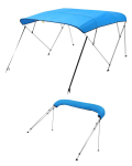 VEVOR 4-kaareline paadibimini, 600D veekindel p&auml;ikesevari, alumiiniumraam, 244x200-213x137 cm, Vaikse ookeani sinine
