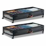 VEVOR voodi alune hoiukast ratastega, 915x460x185 mm, 2 tk, l&auml;bipaistev kaas, jalan&otilde;ude ja riiete korraldaja