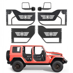 VEVOR terasest toruksed koos peeglitega Jeep Wrangler JL JLU ja Gladiator JT 4XE 4‑ukseline 2018‑2026, esi‑ ja tagauksed