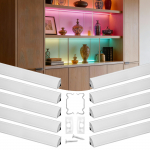 VEVOR 10 tk 2 m V-kujulised LED alumiiniumprofiilid piimja kattega LED ribadele, paigaldamiseks kappide alla ja nurkadesse