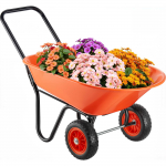VEVOR 2-rattaline aiak&auml;ru, 5&nbsp;cu&nbsp;ft (142&nbsp;L), 180&nbsp;kg kandev&otilde;ime, vastupidav k&auml;ru k&auml;epideme ja 25&nbsp;cm ratastega