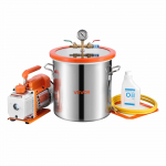 VEVOR 11,36L vaakumkamber 99 L/min pumbaga, roostevabast terasest, klaaskaanega, vaikude, puidu ja silikooni vaakumimiseks