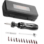VEVOR reguleeritav moment-kruvikeeraja 1/4", 1.1&ndash;7.9 Nm, 0.1 Nm sammuga, laserkaal, 12 otsikut, T-k&auml;epide, karp