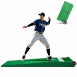 VEVOR Kaasaskantav Pesapalli Viskealus Kunstmuruga, Puidust Alus ja Ratastega, 229 cm, Sise- ja V&auml;listingimustes Treeningutele, 12+ M&auml;ngijale