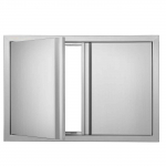 VEVOR 774x532 mm roostevabast terasest topelt BBQ uks s&uuml;vistatud k&auml;epidemega, seinapealne paigaldus v&auml;lisk&ouml;&ouml;ki ja grillisaarele