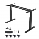 VEVOR kahemootoriline seisulaua raam, elektriliselt reguleeritav k&otilde;rgus 61&ndash;124 cm, pikkus 100&ndash;200 cm, 3 m&auml;luseadet, must