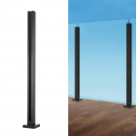 VEVOR 95 cm klaasipiirde kinnitus, must 304 roostevabast terasest kronstein 10&ndash;12 mm karastatud klaasile, r&otilde;dule/terrassile/trepile