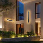 VEVOR 600mm v&auml;lisseinalamp, modernne LED-ribavalgusti, 3000K soe valge, IP65 veekindel, roostevaba, terrassile ja garaažile