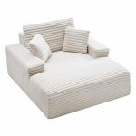 VEVOR &Uuml;lisuur lamamistool 1380 mm, kunstkarusnahast kate, padjad ja k&auml;etoed, beež, ei vaja kokkupanekut