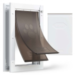 VEVOR suur metallist lemmiklooma uks topeltmagnetklappidega, ilmastikukindel koera uks sise- ja v&auml;lisustele, valge