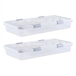 VEVOR voodi alune hoiukast ratastega 1010x510x150 mm, 2 tk, kaanega ja lukuga riiete, jalan&otilde;ude, tekkide hoidmiseks