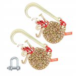 VEVOR 2 tk G80 J-konksuga rasked pukseerimisahelad RTJ ja haakekonksudega, 8 mm x 1.8 m, 2449 kg kandev&otilde;imega