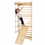 VEVOR 5-&uuml;hes puidust Rootsi sein lastele, siseruumide ronimiskomplekt kangi, r&otilde;ngaste ja lium&auml;ega, kuni 100 kg