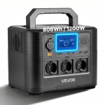 VEVOR 1200W kaasaskantav j&otilde;ujaam 806Wh LiFePO4 aku, 9 v&auml;ljundit, p&auml;ikesegeneraator koju ja matkamiseks (ilma paneelita)