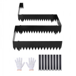 VEVOR tsingitud terasest muruserv 6x 1016x254 mm, painduv metallist aiapiire klambritega peenardele ja radadele, must