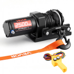 VEVOR 1134 kg 12V elektriline ATV vints, 1,2 hj, 2500 lb t&otilde;mbej&otilde;ud, 4,8 mm x 12 m s&uuml;nteetk&ouml;is, juhtmega pult, IP55, alumiiniumfairleed