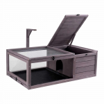 VEVOR puidust kilpkonna maja 965x610x330 mm, sise-/v&auml;listerraarium valguse hoidikuga, 2-toaline elamu v&auml;ikeloomadele