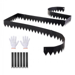 VEVOR tsingitud terasest muruserv 6 tk, 1016 x 152 mm painduv aiaserv klambritega, roostekindel metall&auml;&auml;ris, must