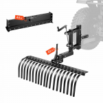 VEVOR 107 cm j&auml;relveetav maastikureha 2-in-1 &otilde;hutaja ja tasandaja 112 cm teraga, t&otilde;stehoovaga, Category 1 ATV-dele UTV-dele murutraktoritele