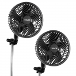 VEVOR 2 tk laetavad klipsventilaatorid kasvuhoonesse, 10-kiiruselised USB taimede ventilaatorid 45&deg;/90&deg; ostsillatsiooniga h&uuml;droponika &otilde;huringluseks, mustad