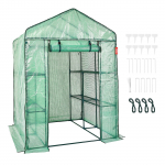 VEVOR Kasvuhoone 140x140x200 cm Riiulitega, PE Kate, Terasraam, T&otilde;mblukuga Uks, UV-kaitsega, Sise-/V&auml;litingimustesse