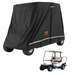 VEVOR veekindel golfik&auml;ru kate 2+2 istekohale, 600D pol&uuml;ester, sobib Yamaha, EZGO, Club Car, lukuga uksed, must, 274x122x168 cm