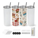 VEVOR 4&times; 591 ml roostevabast terasest sublimatsioonitopsid, saledad kahekordse seinaga termostopsid kaasete ja k&otilde;rtega DIY tr&uuml;kiks